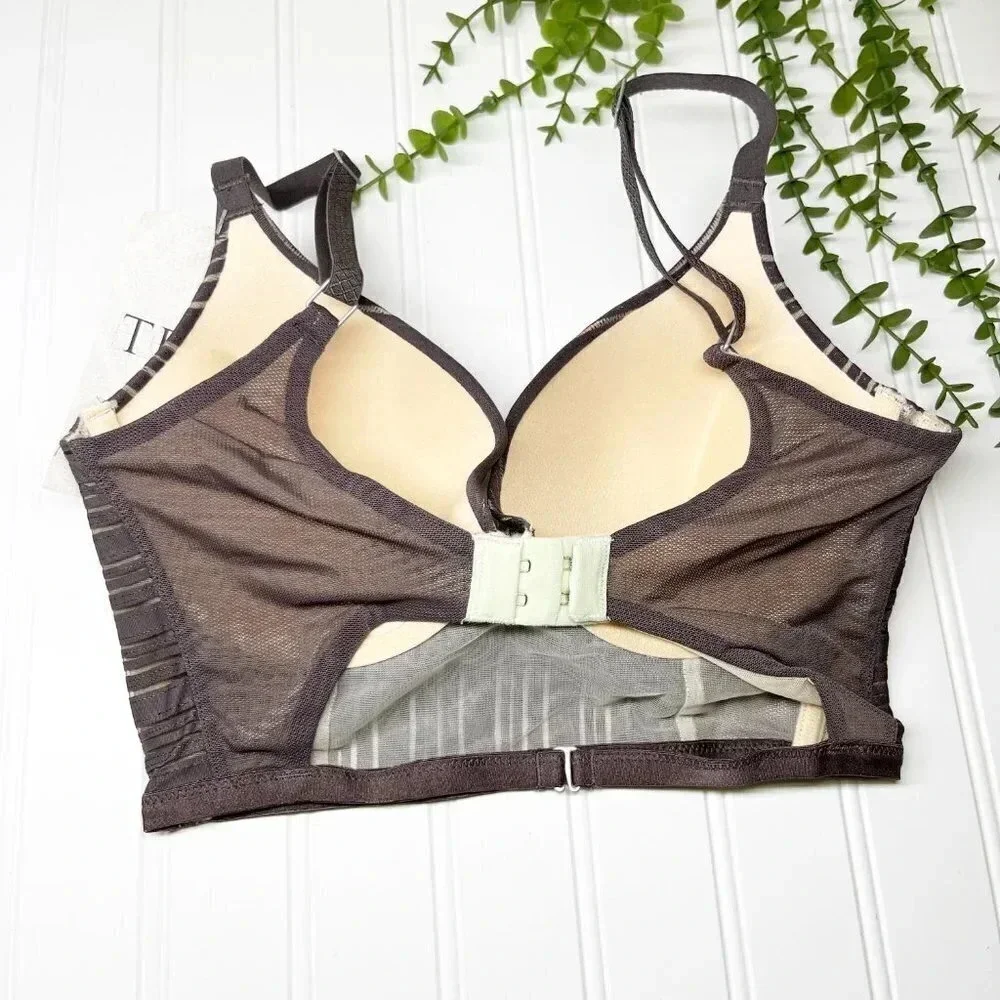 True&Co Charcoal She Walks in Beauty + Light Bra Women's Size 32D New With Tags